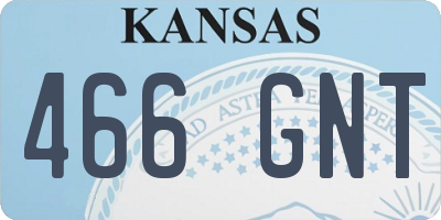 KS license plate 466GNT