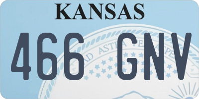 KS license plate 466GNV