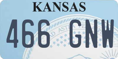 KS license plate 466GNW