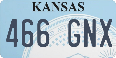 KS license plate 466GNX