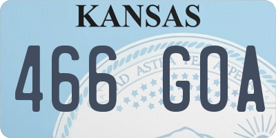 KS license plate 466GOA