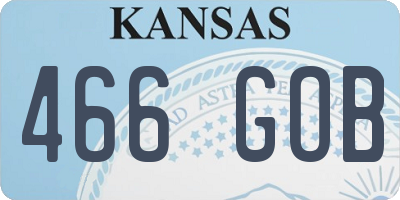 KS license plate 466GOB