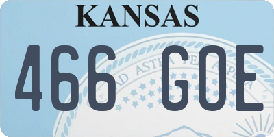 KS license plate 466GOE