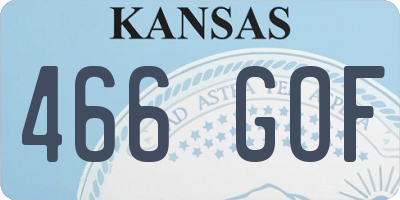 KS license plate 466GOF