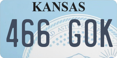 KS license plate 466GOK