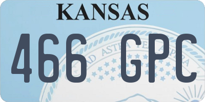 KS license plate 466GPC