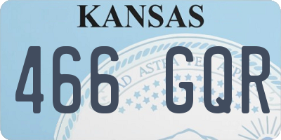 KS license plate 466GQR