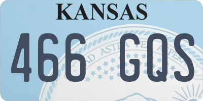 KS license plate 466GQS