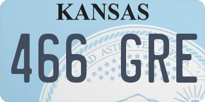 KS license plate 466GRE