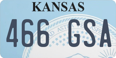 KS license plate 466GSA