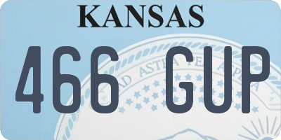 KS license plate 466GUP