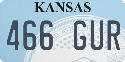 KS license plate 466GUR