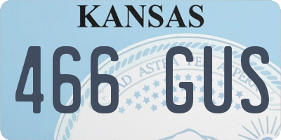 KS license plate 466GUS