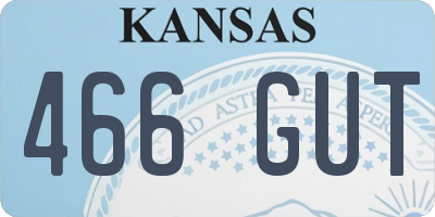 KS license plate 466GUT