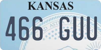 KS license plate 466GUU