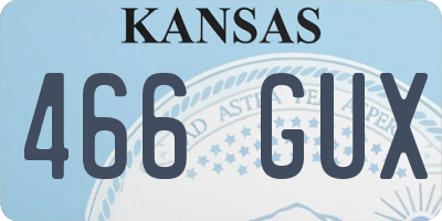 KS license plate 466GUX