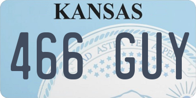 KS license plate 466GUY