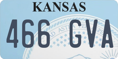 KS license plate 466GVA