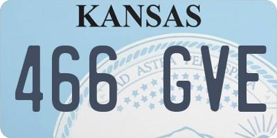 KS license plate 466GVE