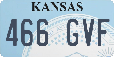 KS license plate 466GVF