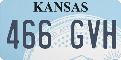 KS license plate 466GVH