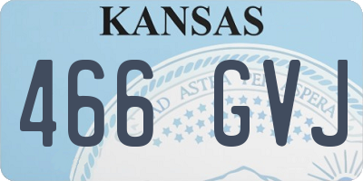 KS license plate 466GVJ