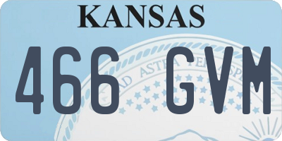 KS license plate 466GVM