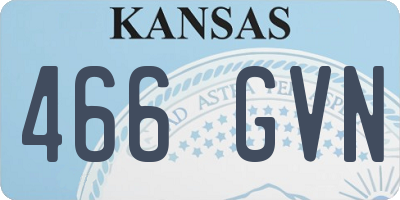 KS license plate 466GVN
