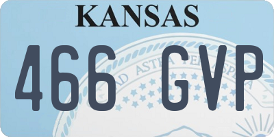KS license plate 466GVP