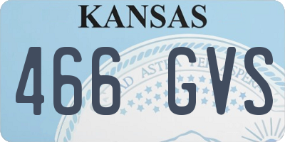 KS license plate 466GVS