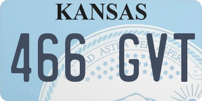KS license plate 466GVT