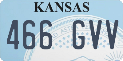 KS license plate 466GVV