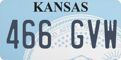 KS license plate 466GVW
