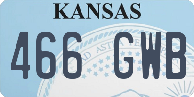 KS license plate 466GWB
