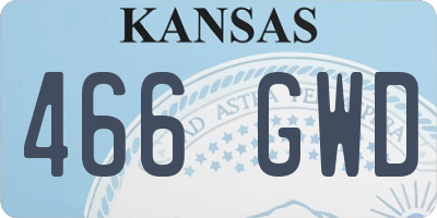 KS license plate 466GWD