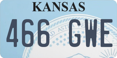 KS license plate 466GWE