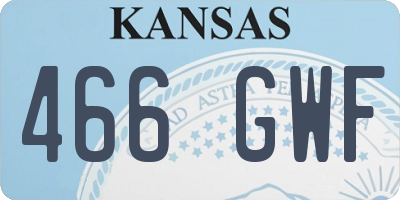 KS license plate 466GWF