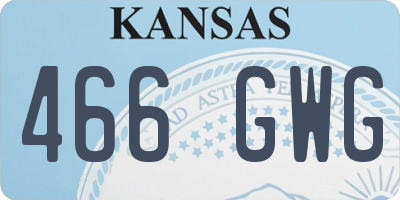 KS license plate 466GWG