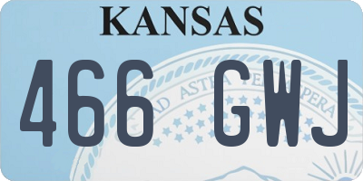 KS license plate 466GWJ
