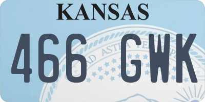 KS license plate 466GWK