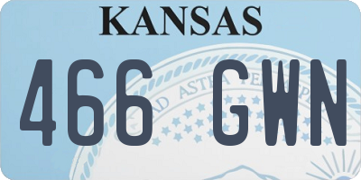 KS license plate 466GWN