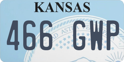 KS license plate 466GWP