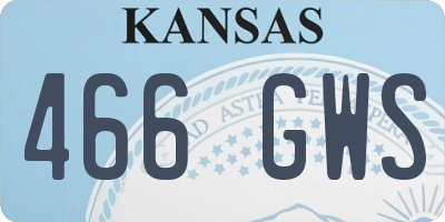KS license plate 466GWS