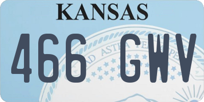 KS license plate 466GWV