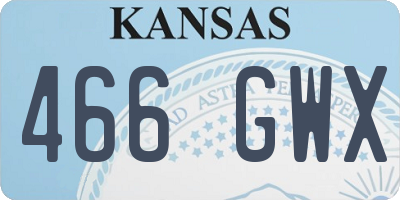 KS license plate 466GWX