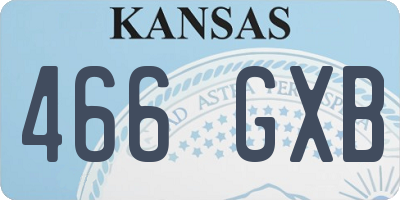KS license plate 466GXB