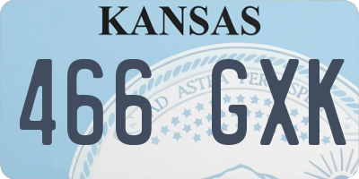 KS license plate 466GXK