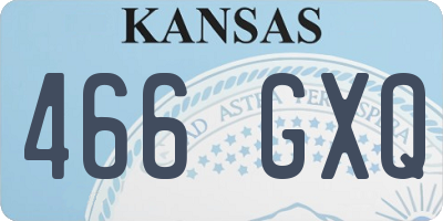 KS license plate 466GXQ