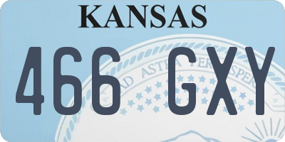 KS license plate 466GXY