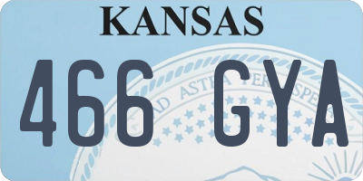 KS license plate 466GYA